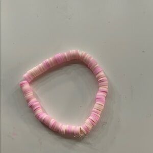 Pink and White Beaded Bracelet